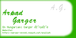 arpad garger business card